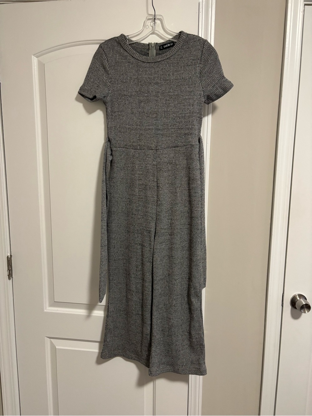 SHEIN, Grey Ribbed Jumpsuit, Size XS